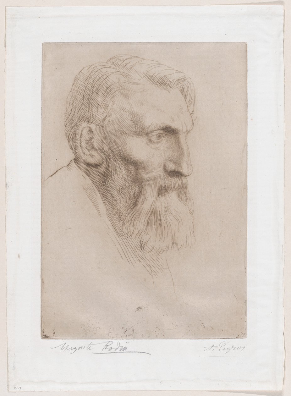 Portrett av Auguste Rodin av Alphonse Legros