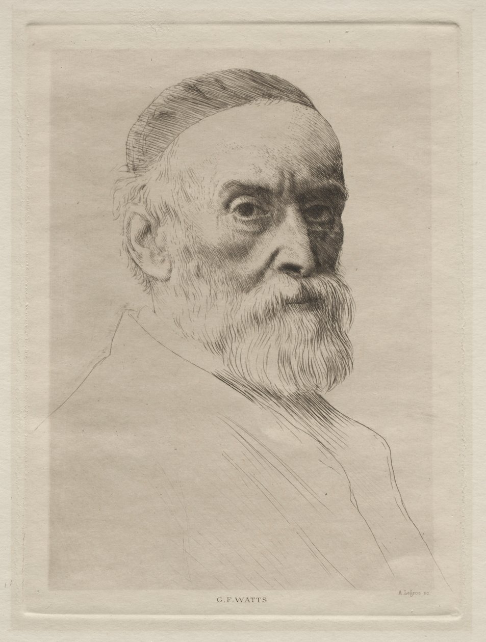Portrett av George Frederic Watts av Alphonse Legros