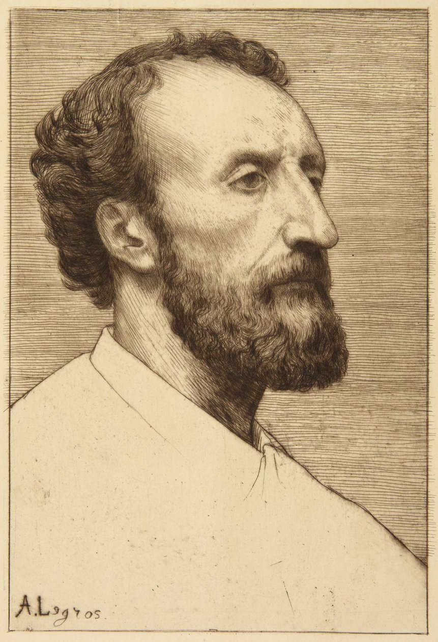 Portrett av J. Dalou av Alphonse Legros