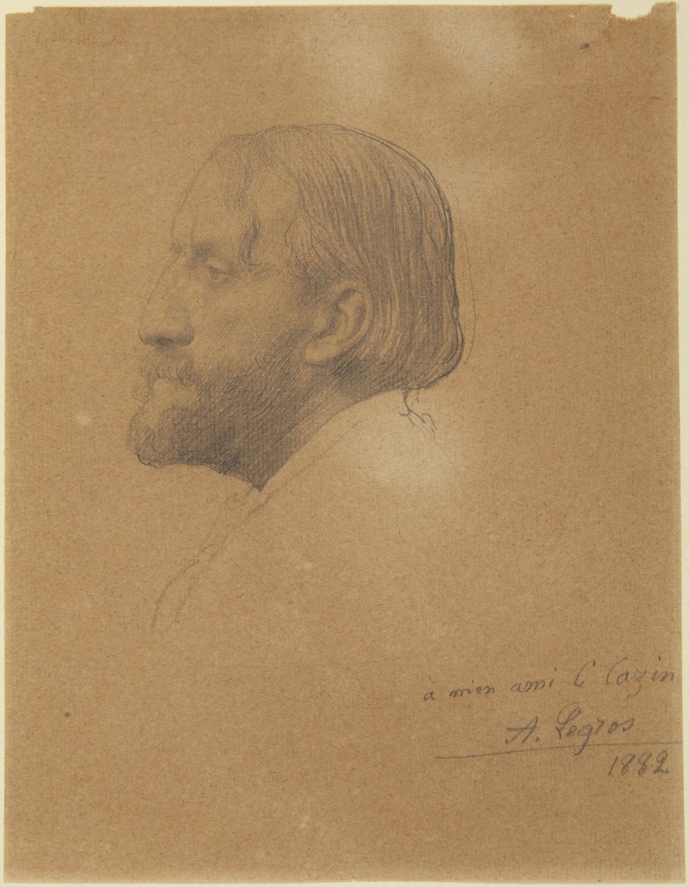 Portrett av Jean-Charles Cazin (?) av Alphonse Legros