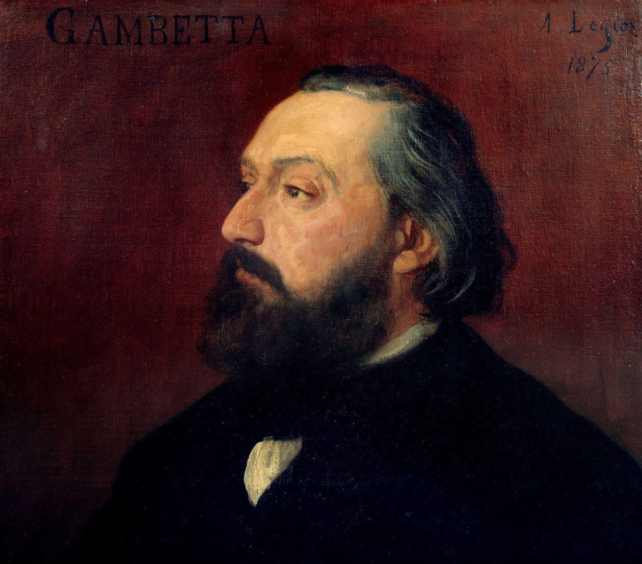 Portrett av Leon Gambetta (1838-1882), fransk politiker. Maleri av Alphonse Legros (1837-1911) fra 1875. Orsay Museum. av Alphonse Legros