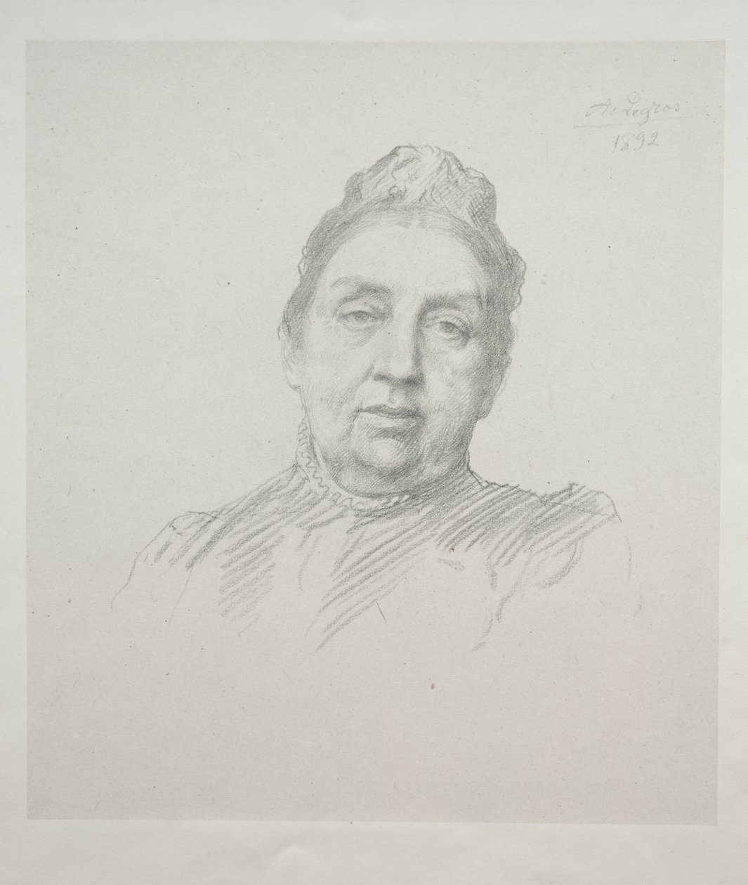 Portrett av Madame Kemp, sett forfra (tredje plate) av Alphonse Legros