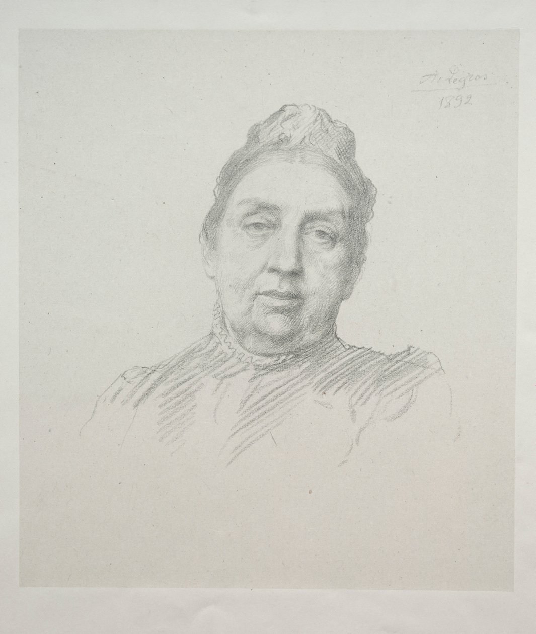 Portrett av Madame Kemp, 3. plate sett forfra. av Alphonse Legros
