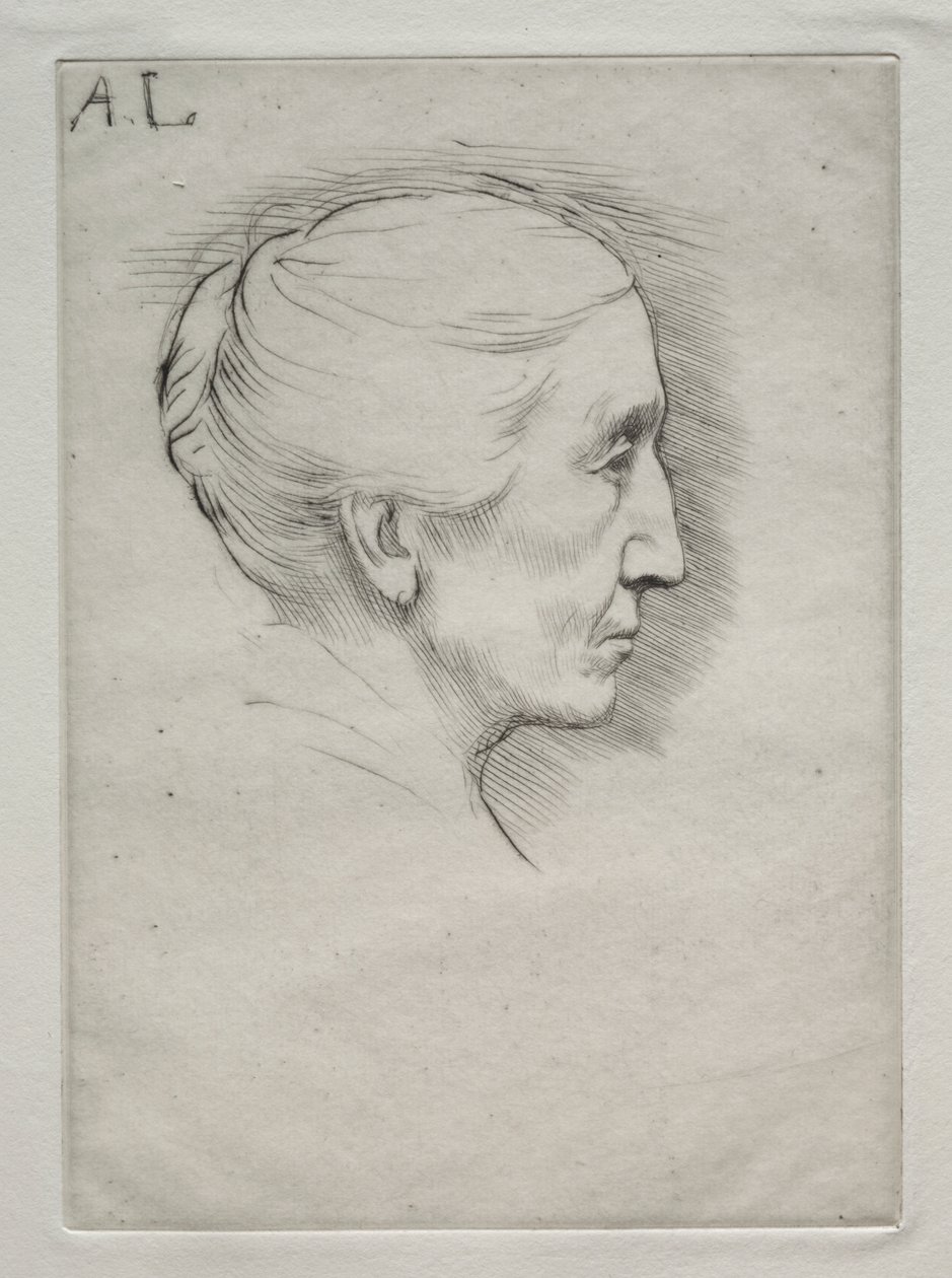 Portrett av Mme. Emily Hughes (1. plate) av Alphonse Legros
