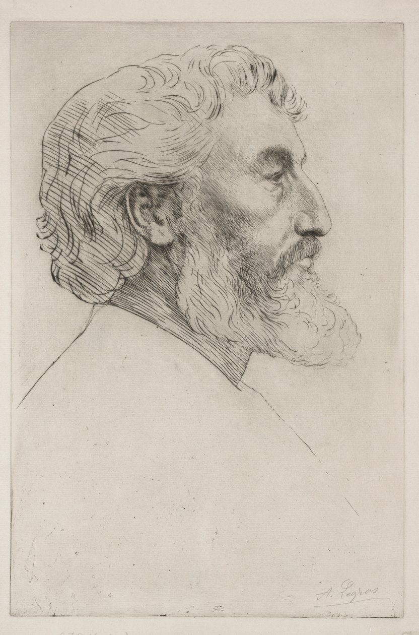 Portrett av Sir Frederick Leighton (første plate) av Alphonse Legros