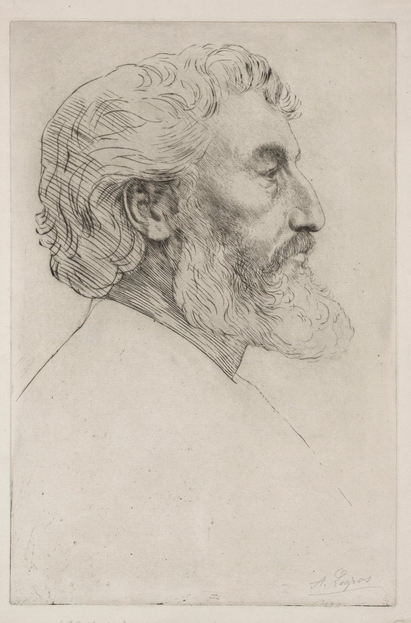Portrett av Sir Frederick Leighton First Plate. av Alphonse Legros