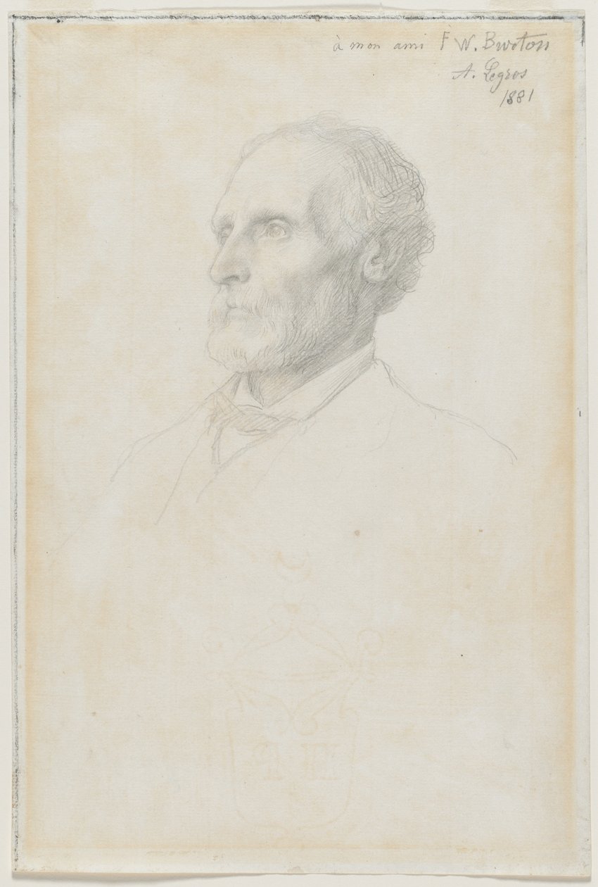 Portrett av Sir Frederick W. Burton, direktør for National Gallery, London, 1881. av Alphonse Legros