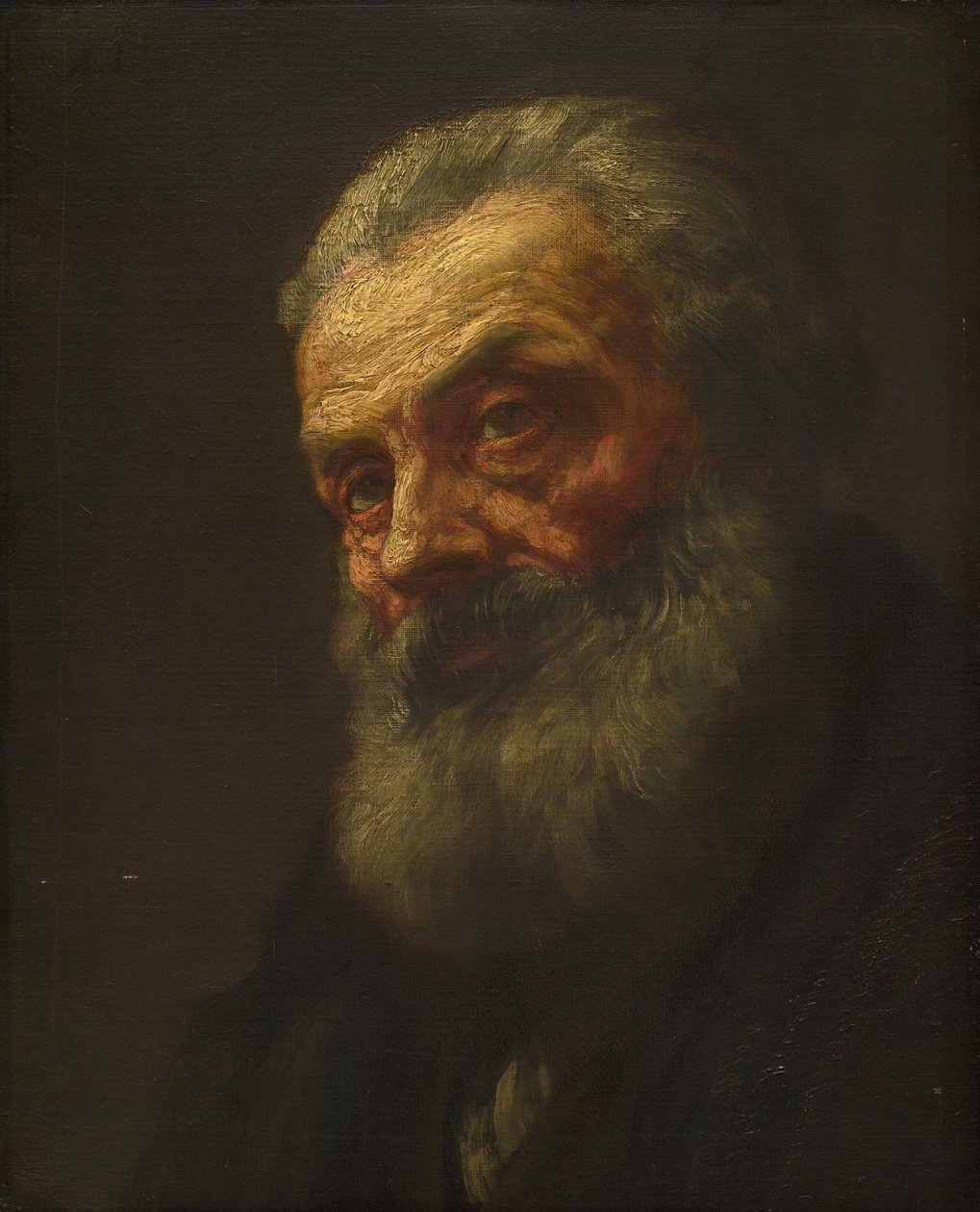 Portrett av en gammel mann, slutten av 1800-begynnelsen av 1900-tallet. av Alphonse Legros