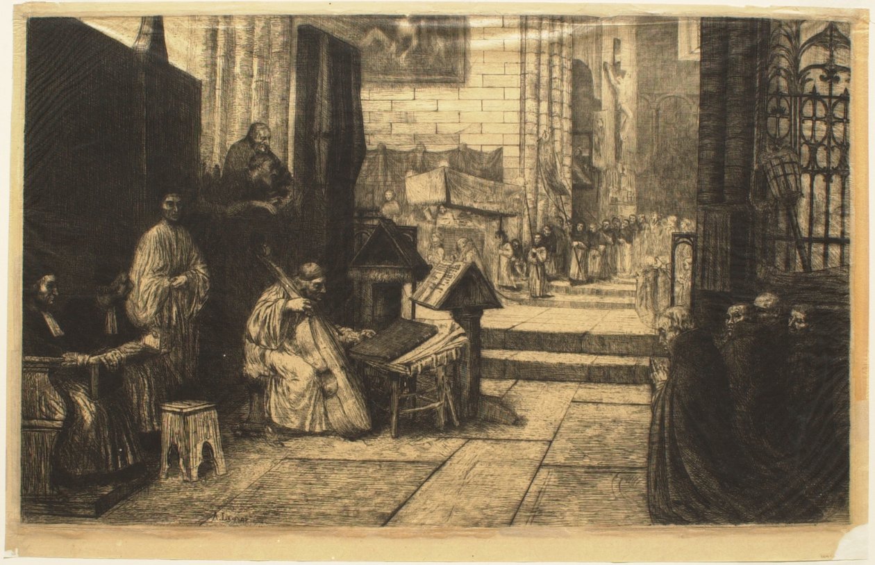 Prosesjon i en spansk kirke av Alphonse Legros