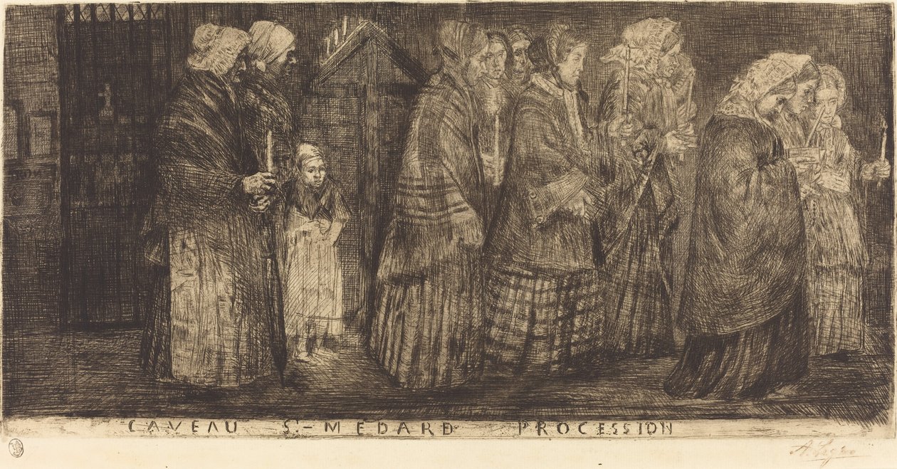 Prosesjon i graven til Saint Medard av Alphonse Legros