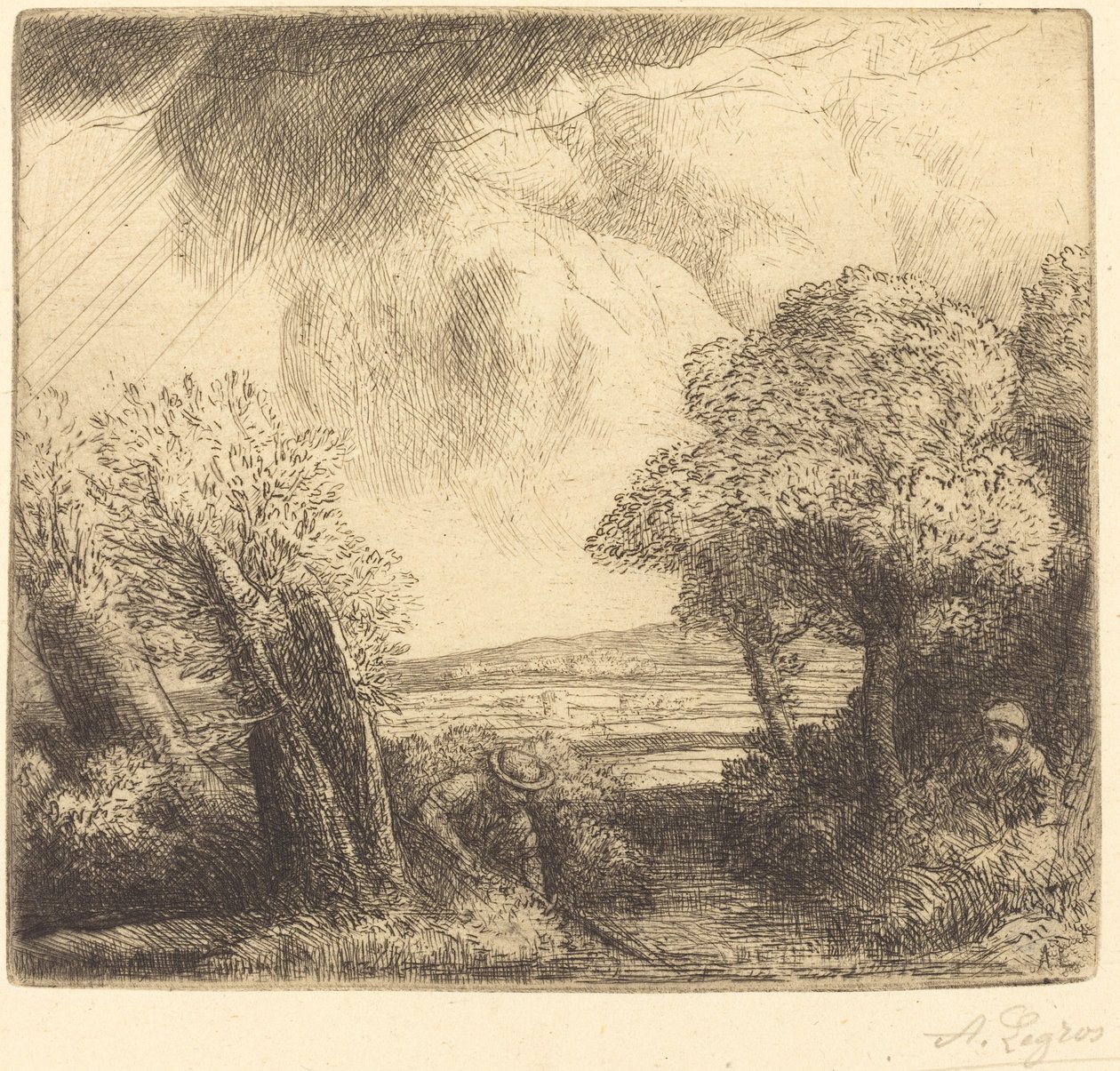 Minne om innsjøen ved Trastimene (Souvenir du lac de Trastimene) av Alphonse Legros