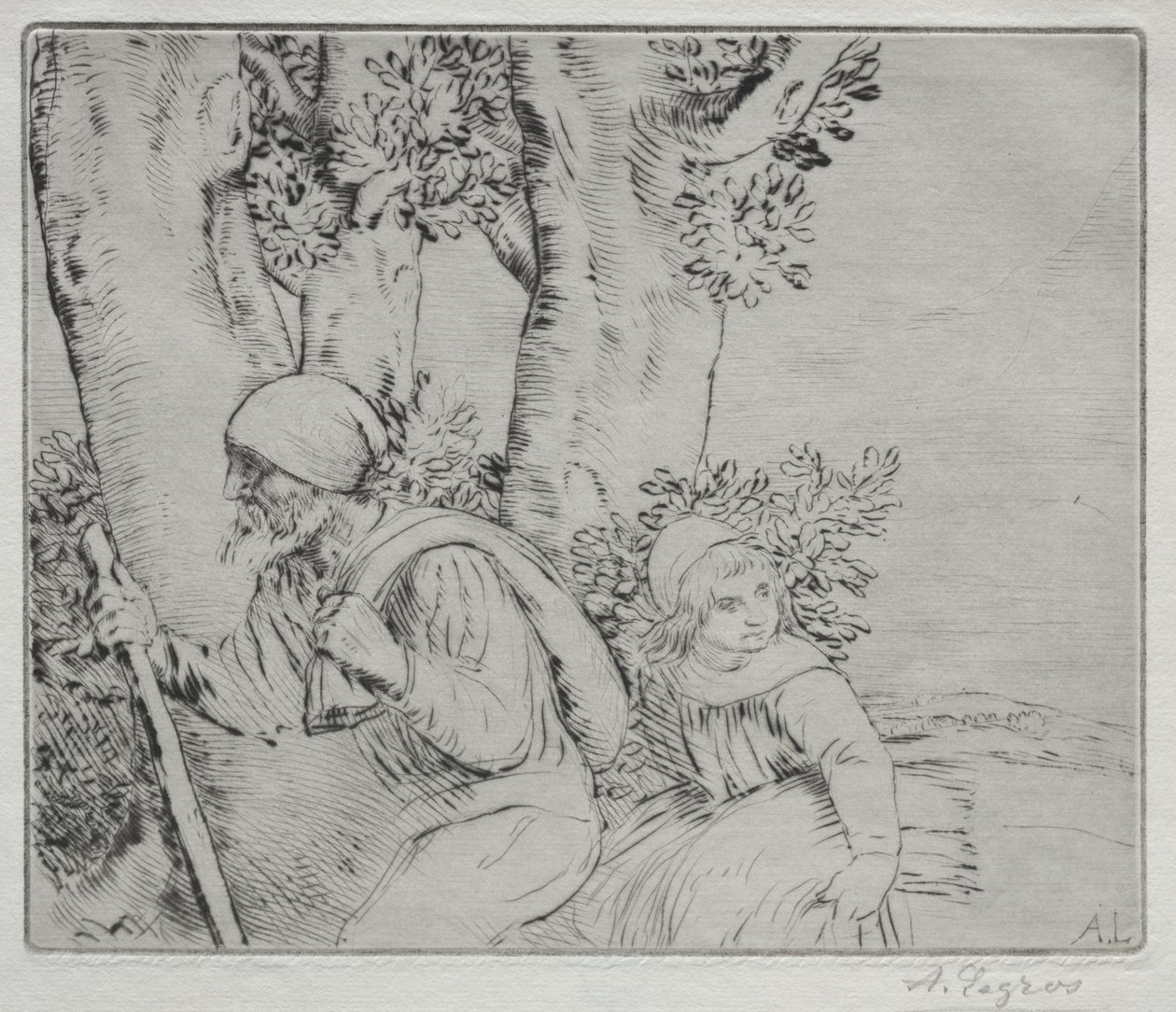Retur fra feltet (Le Retour des Champs-2nd Plate) av Alphonse Legros