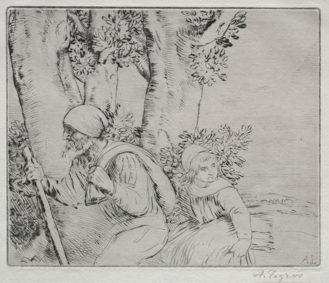 Retur fra Field Le Retour des Champs-2nd Plate. av Alphonse Legros