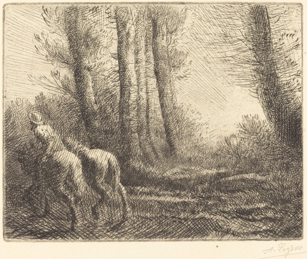Retur fra pløyingen (Le retour de labourage) av Alphonse Legros