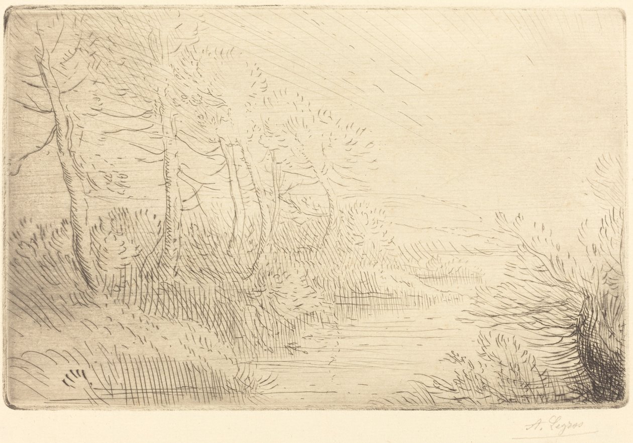 Elvebredden (Bord de la riviere) av Alphonse Legros