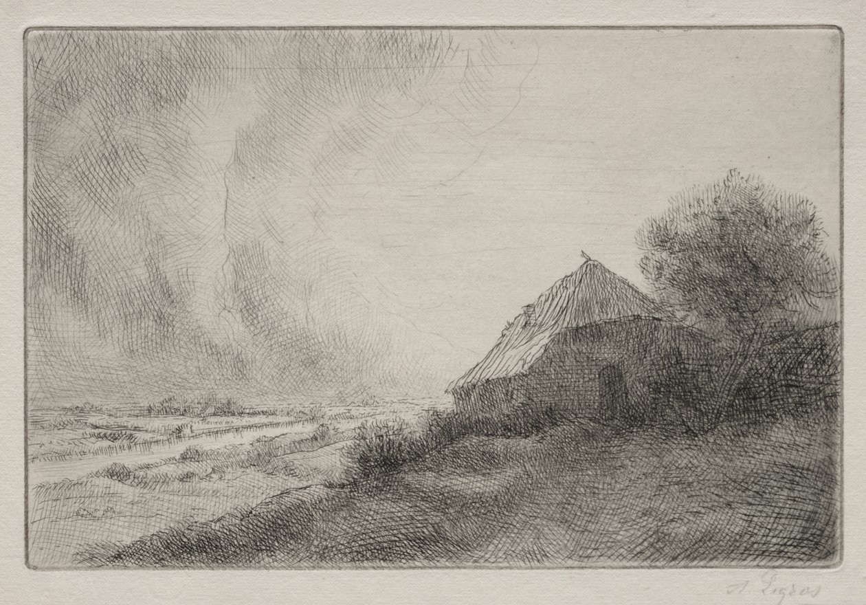Ødelagt hus på en åsside av Alphonse Legros