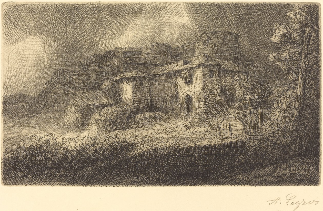 Ruinene av et slott av Alphonse Legros