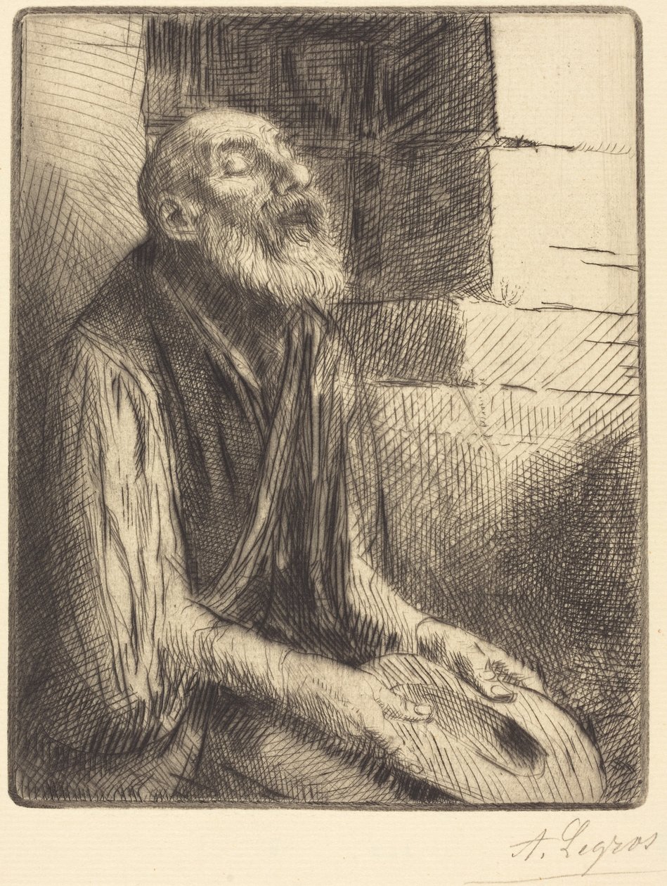 Sittende tigger av Alphonse Legros