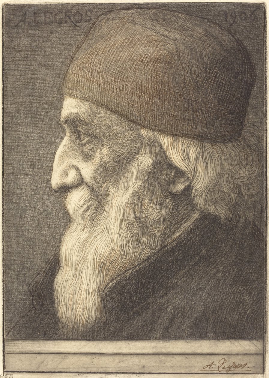 Selvportrett, 13. plate, 1906. av Alphonse Legros