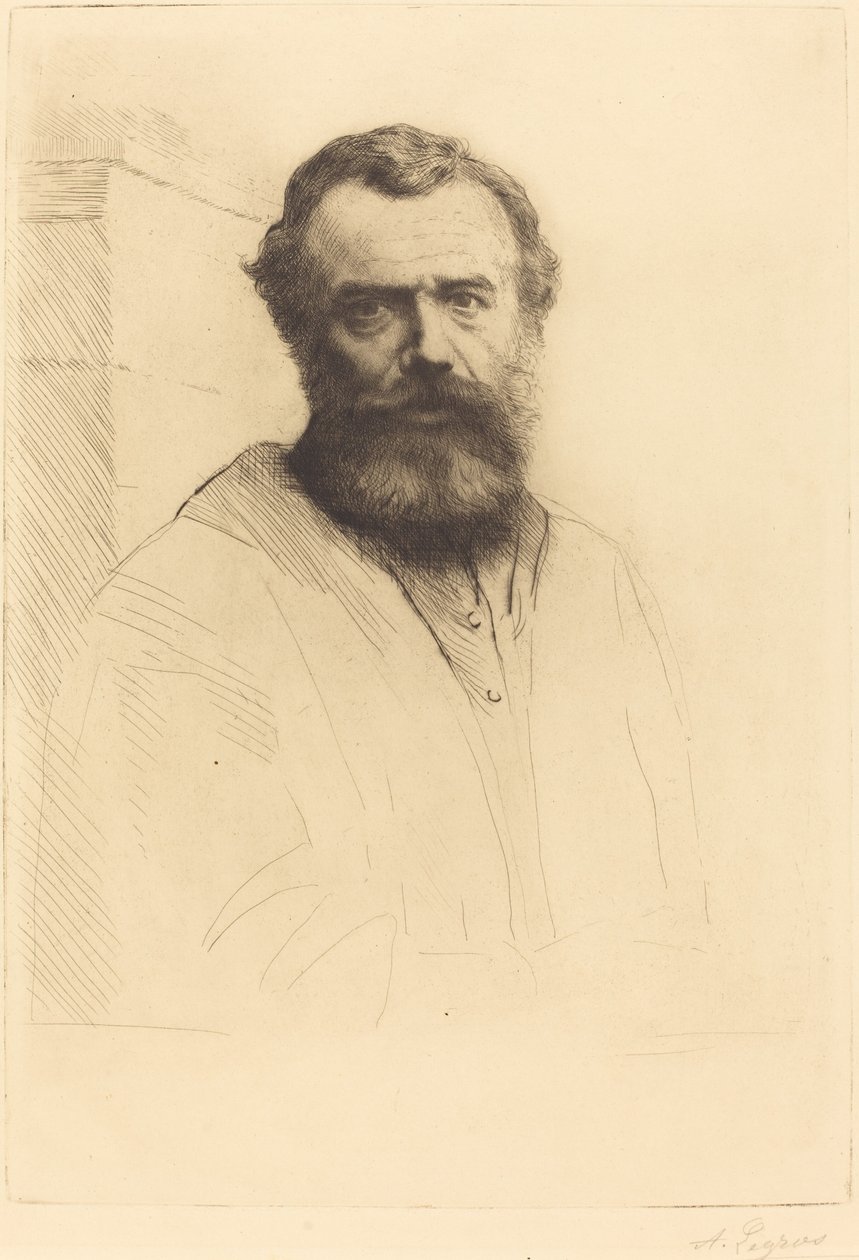 Selvportrett, 3. plate av Alphonse Legros