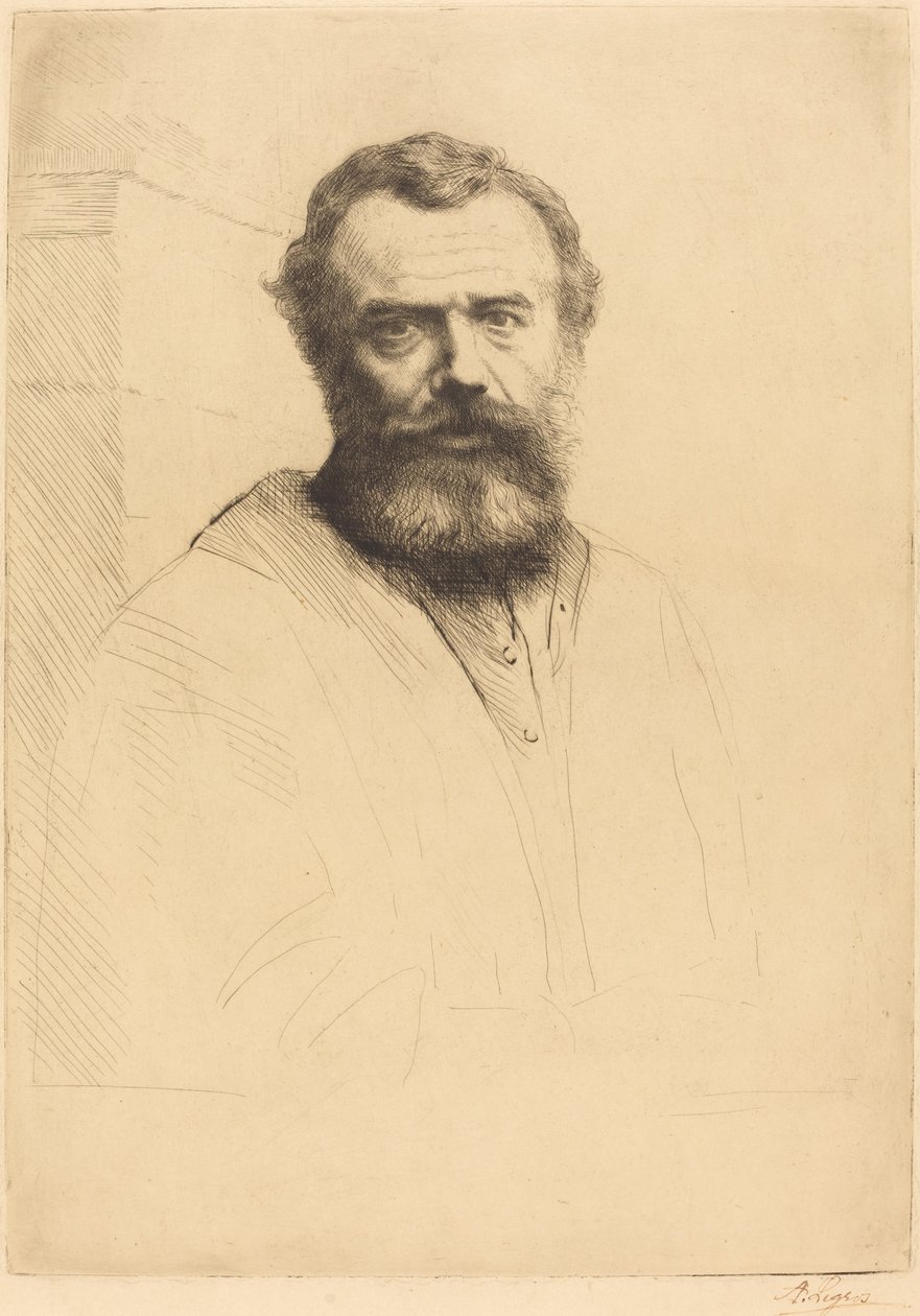 Selvportrett, 3. plate av Alphonse Legros