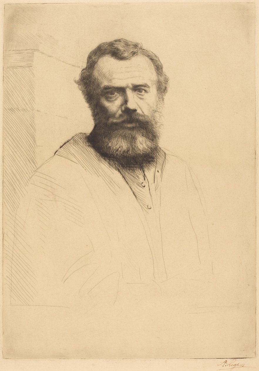 Selvportrett, 3. plate av Alphonse Legros