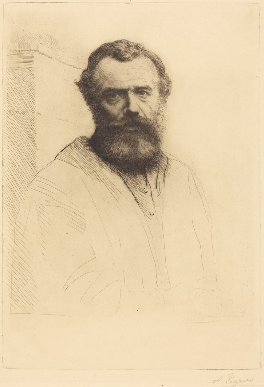 Selvportrett, 3. plate av Alphonse Legros