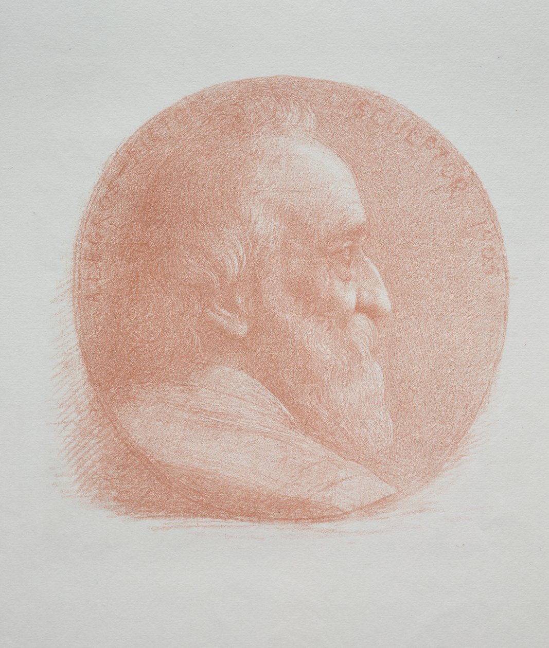Selvportrett, medaljong nr. 2 (11. plate) av Alphonse Legros