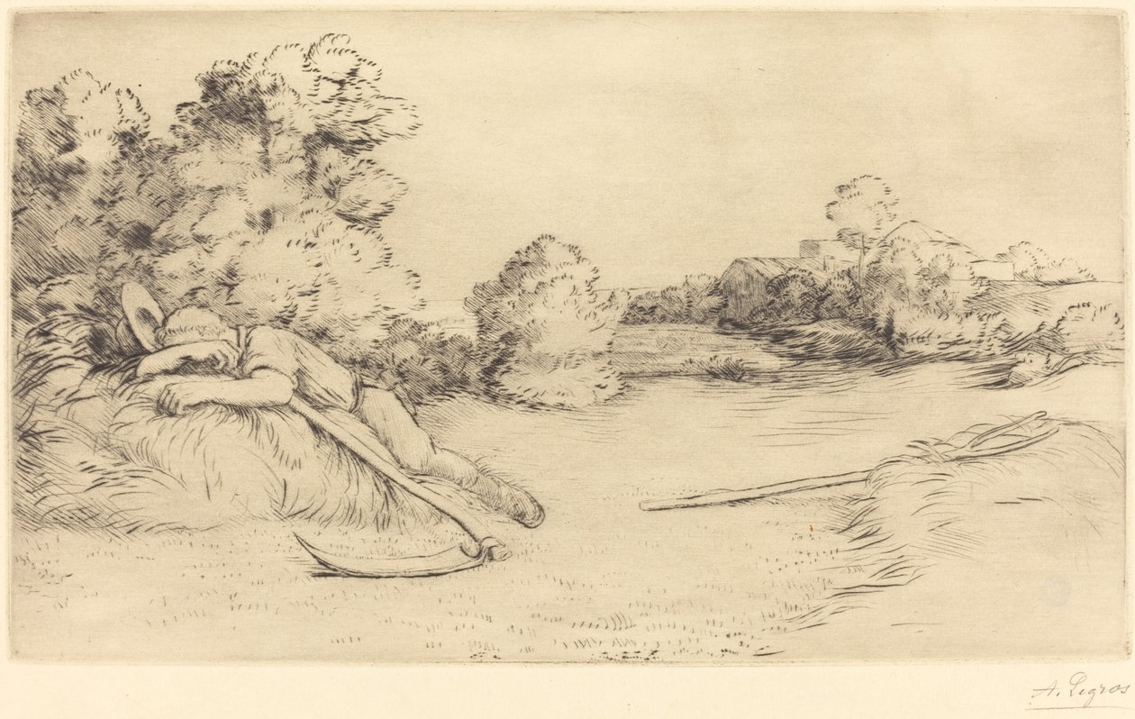 Siesta av en innhøstingsmaskin av Alphonse Legros