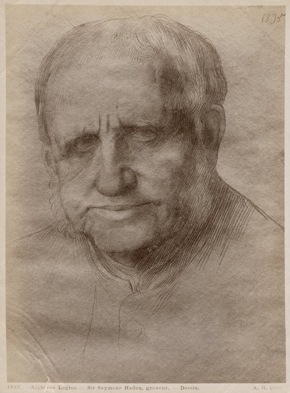 Sir Francis Seymour Haden, etser, 1895 (gullpunkt på papir) (se også 414599) av Alphonse Legros
