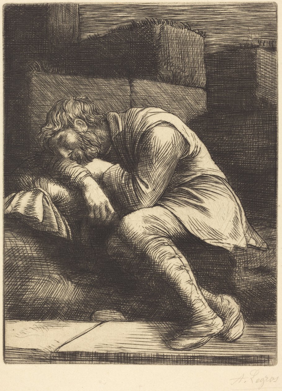Sovende tigger av Alphonse Legros