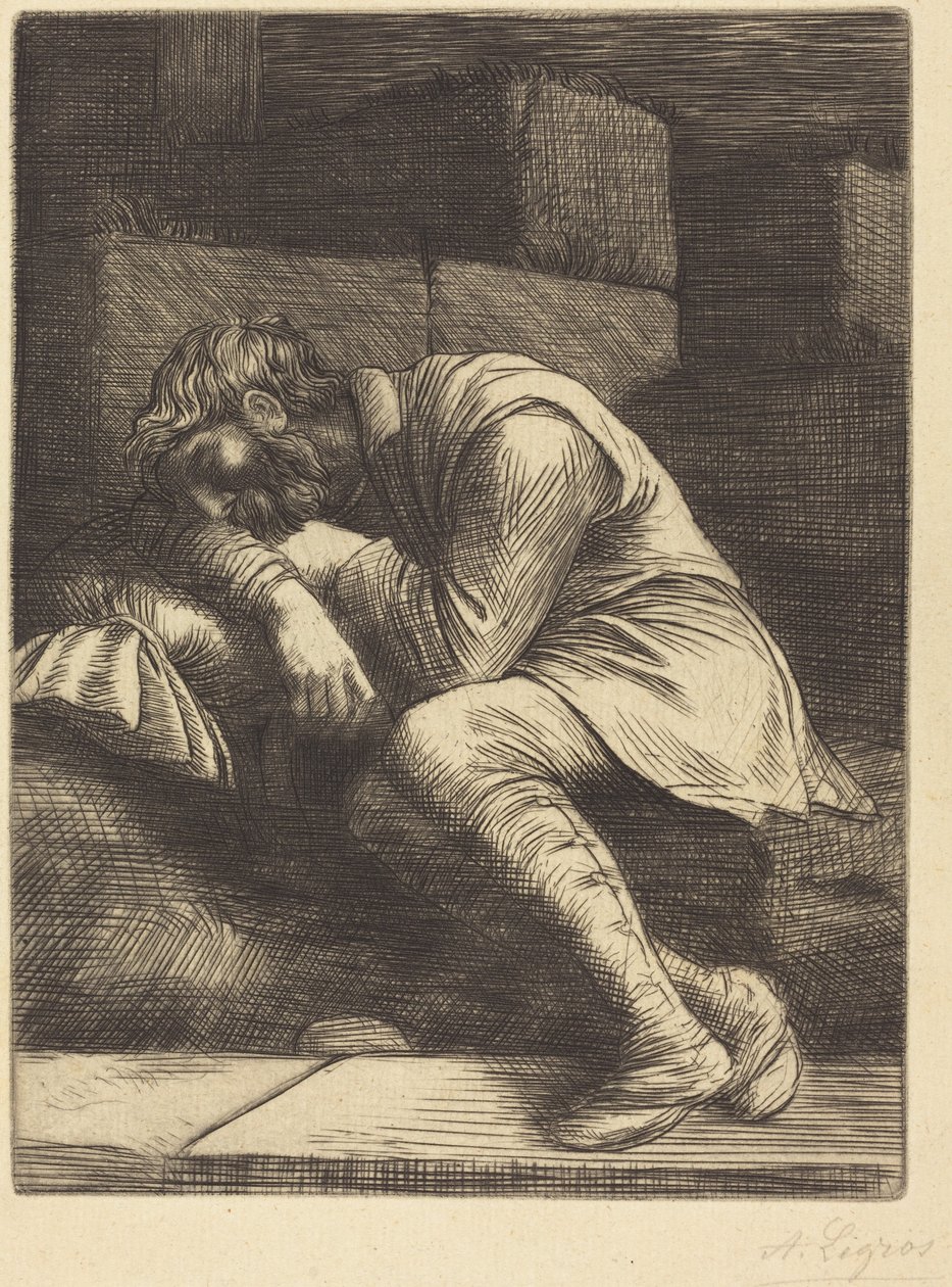 Sovende tigger av Alphonse Legros