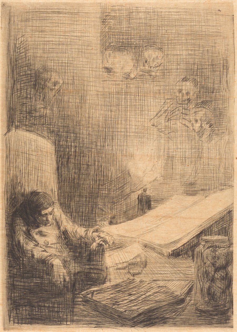Sovende lærd av Alphonse Legros