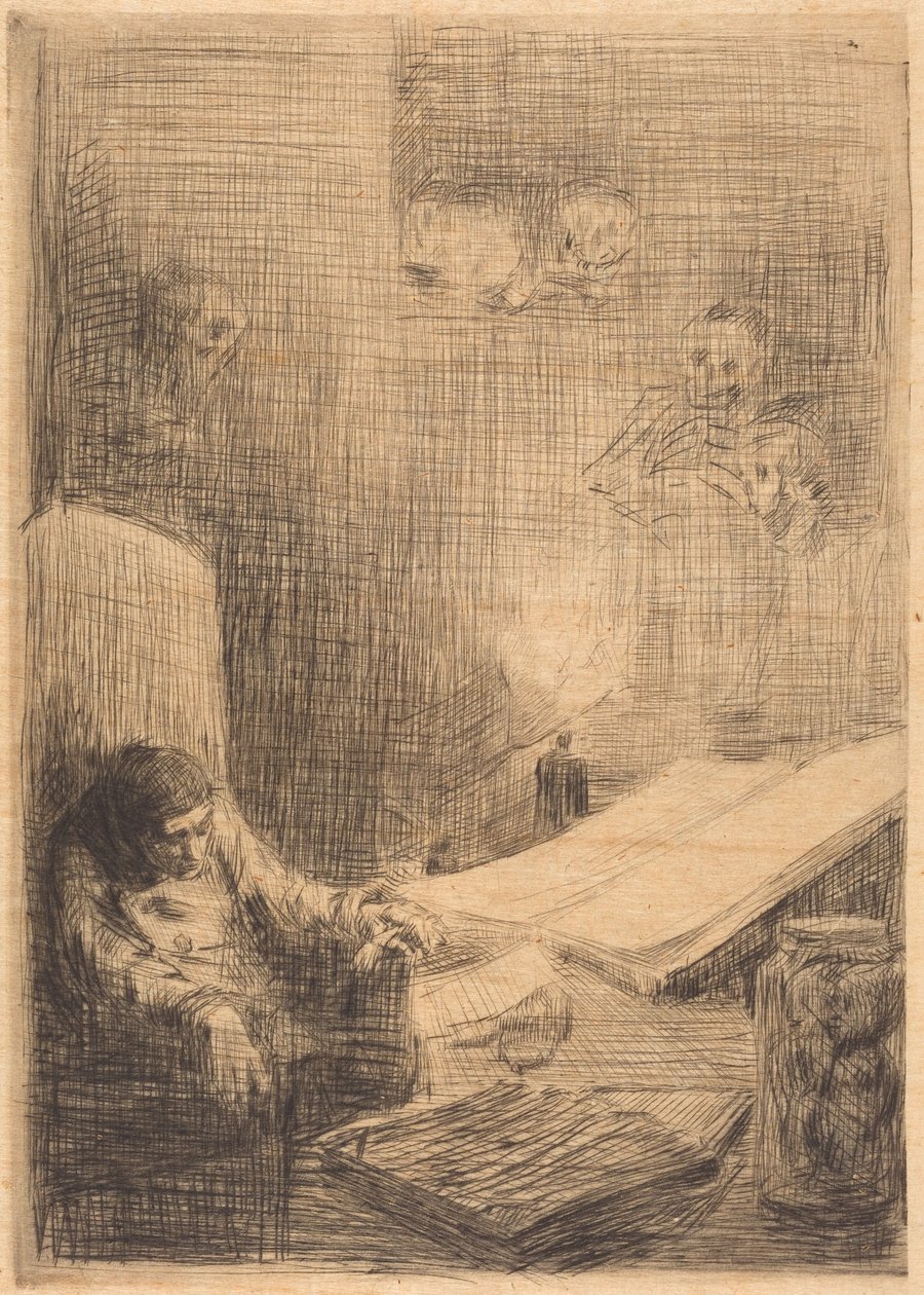 Sovende lærd av Alphonse Legros
