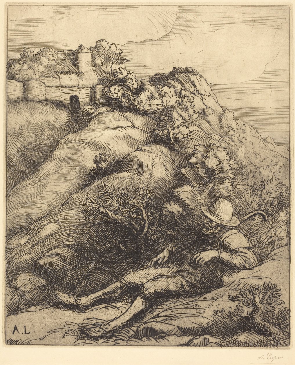 Sovende gjeter av Alphonse Legros
