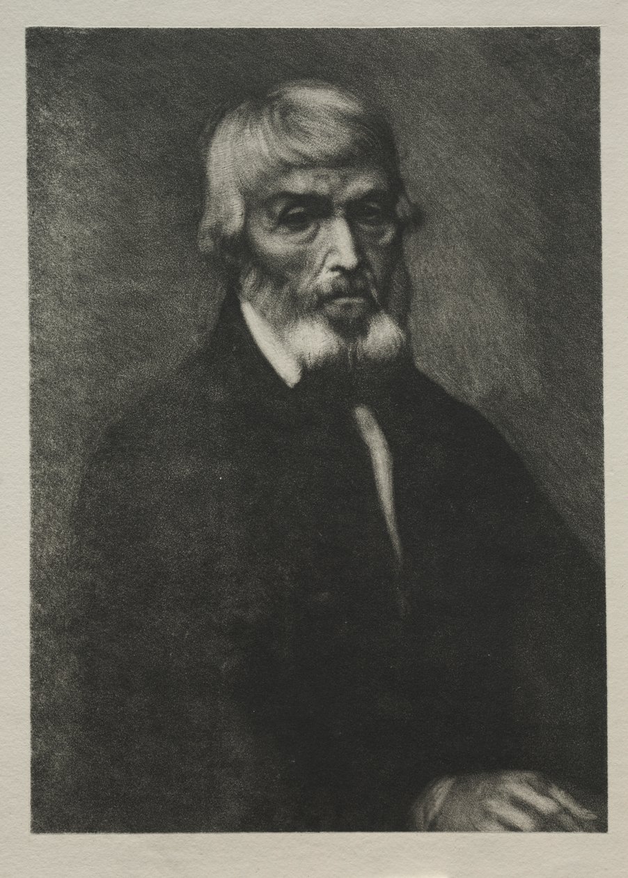 Lite portrett av Thomas Carlyle av Alphonse Legros