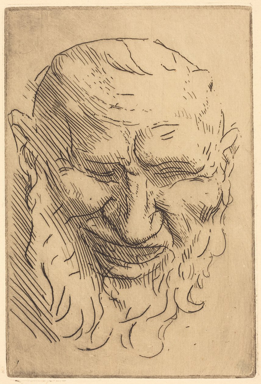 Liten satyrmaske av Alphonse Legros