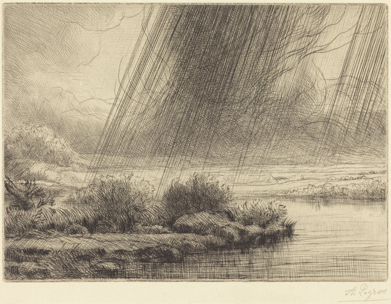 Storm (Et tordenvær) av Alphonse Legros