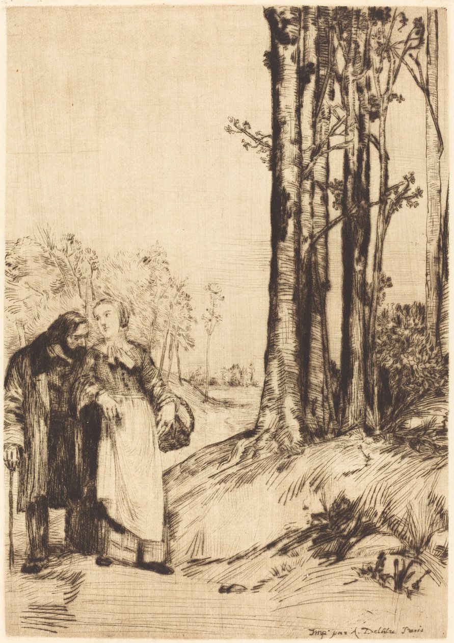 Spasertur til Convalescent (La promenade du convalescent) av Alphonse Legros