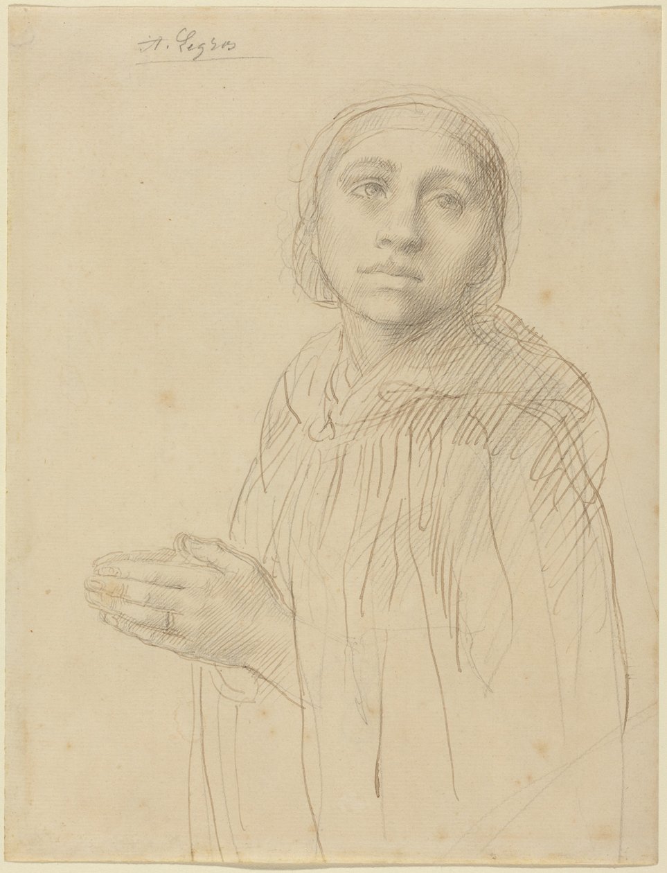 Studie av en bedende kvinne av Alphonse Legros