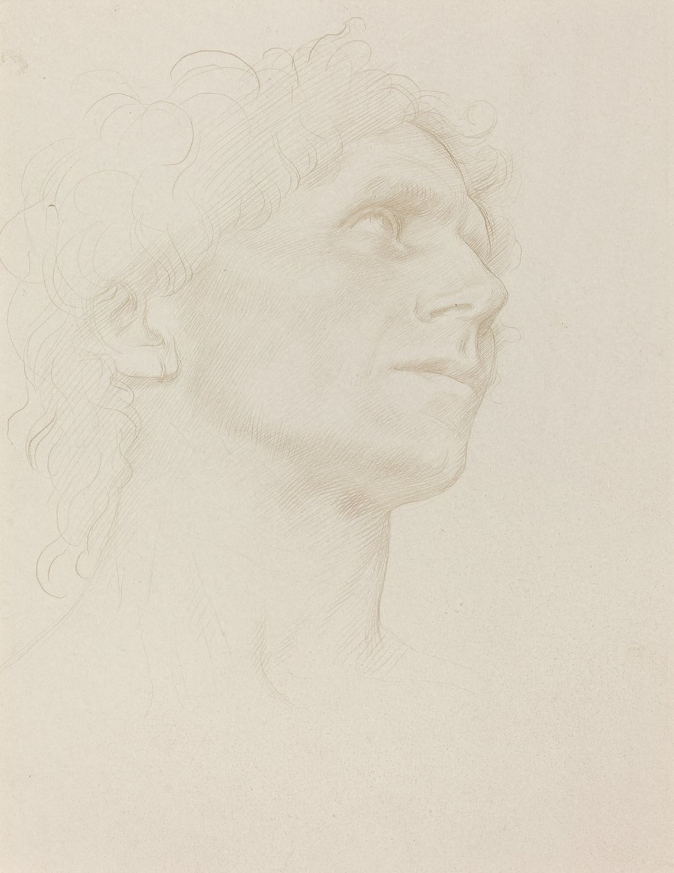 Studie av kvinnens hode, svingt til høyre av Alphonse Legros