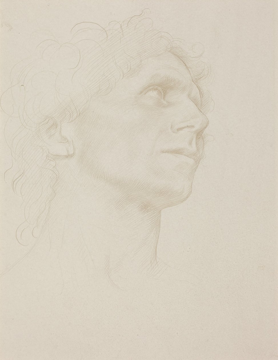 Studie av et kvinnehode, vendt mot høyre av Alphonse Legros