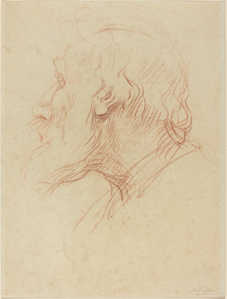 Studie av en tigger av Alphonse Legros