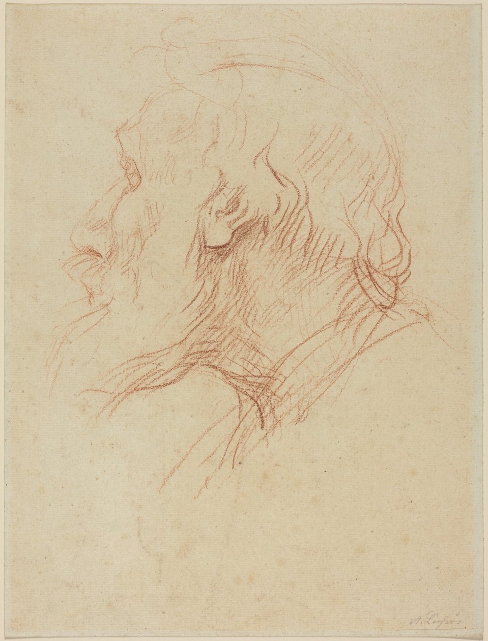 Studie av en tigger av Alphonse Legros