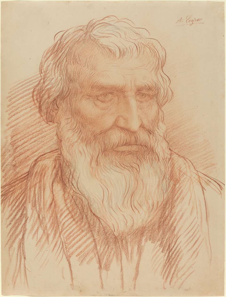 Studie av et hode. av Alphonse Legros
