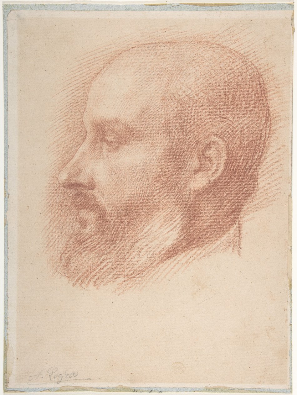 Studie av en manns hode av Alphonse Legros