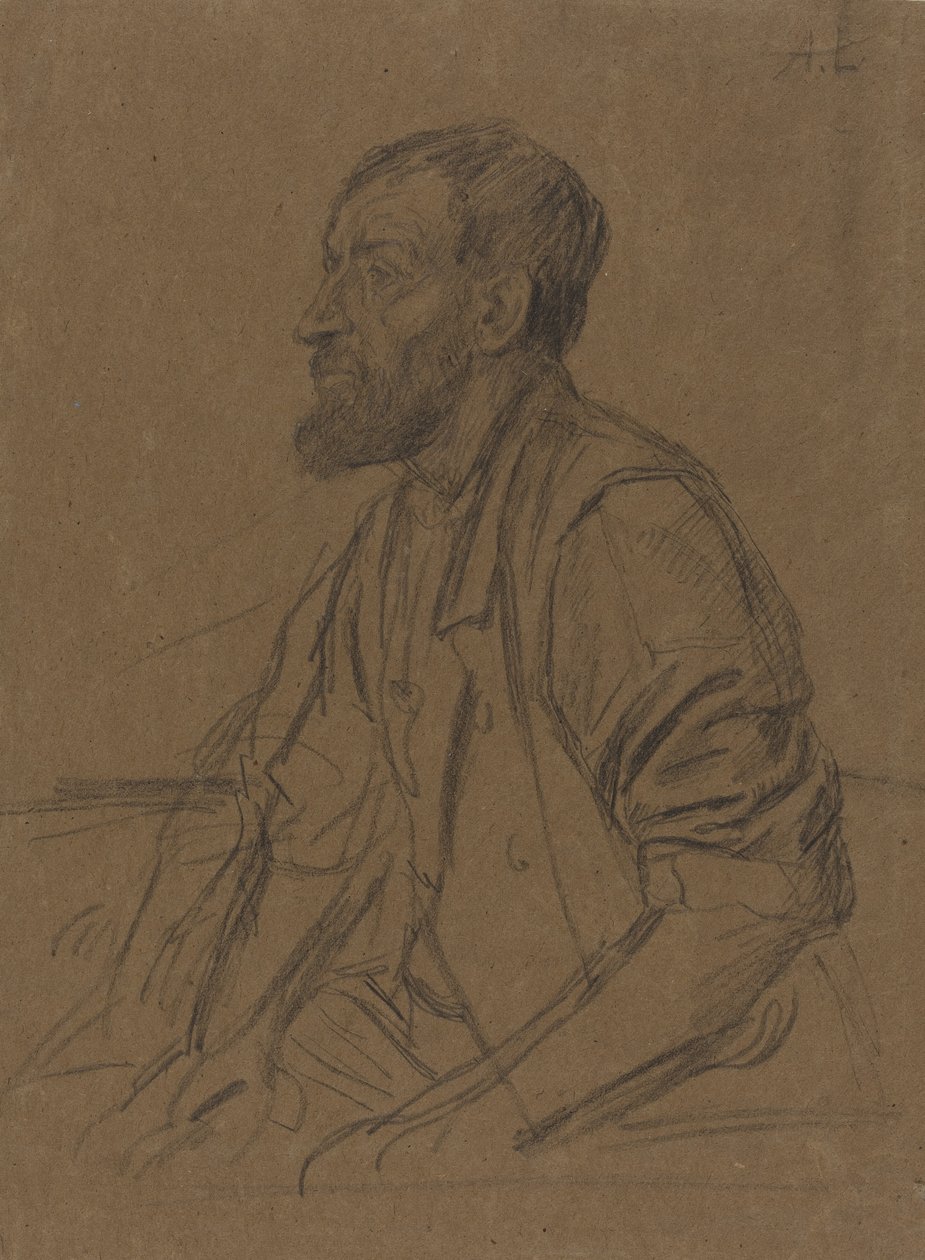 Studie av en arbeider. av Alphonse Legros