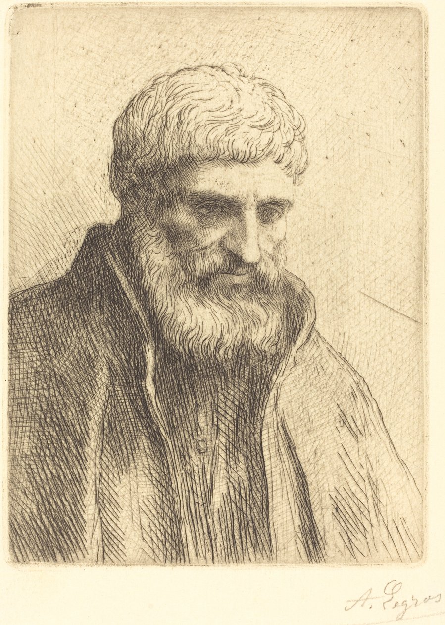 Studie av en gammel mann (Etude de vieillard) av Alphonse Legros