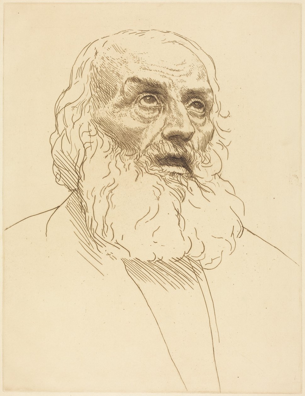 Study of an Old Man (Studie av en gammel mann) av Alphonse Legros