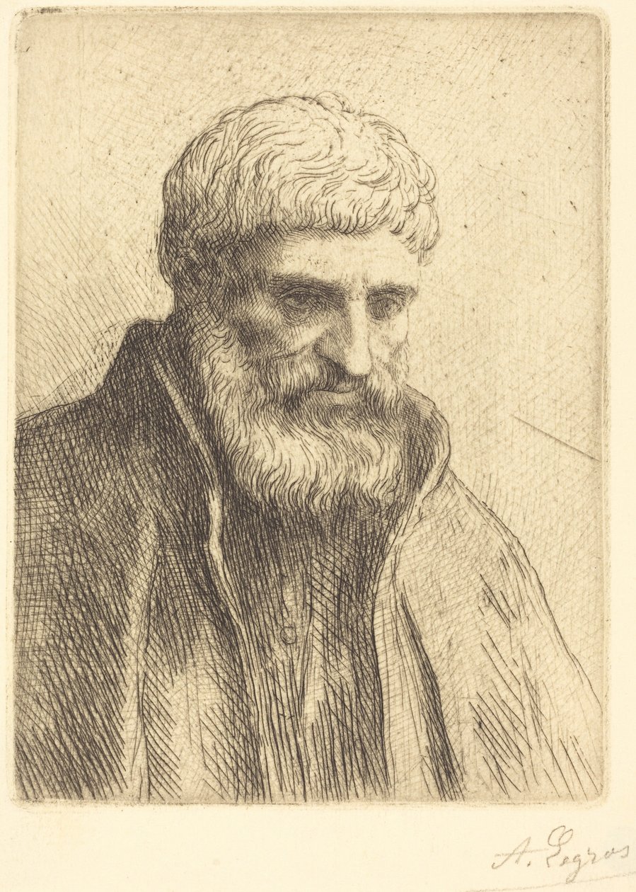Studie av en gammel mann av Alphonse Legros